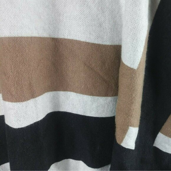 Poncho Sweater Womens S/M Black Brown Southwestern Boho Colorblock Oversized - Picture 2 of 6